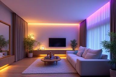 Smart lighting system blending into a contemporary interior